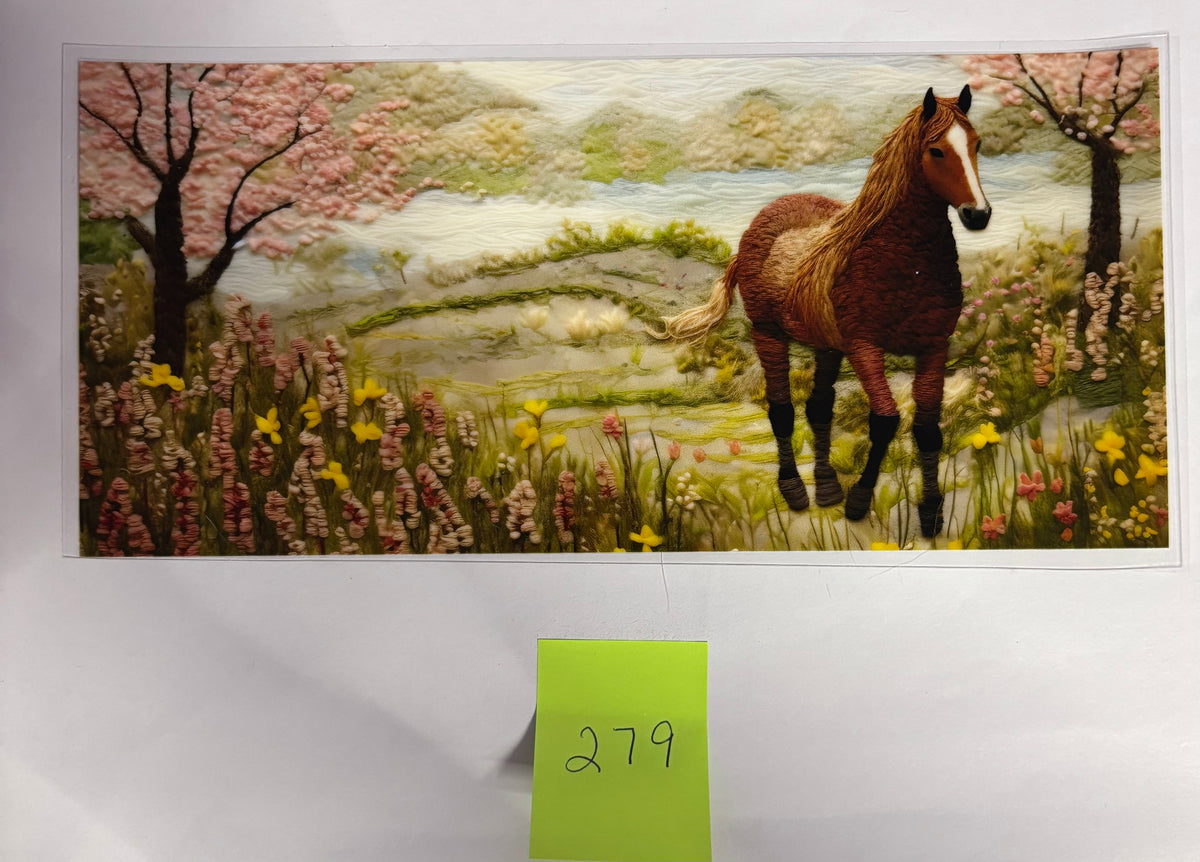 279 Brown Horse with Field Scene