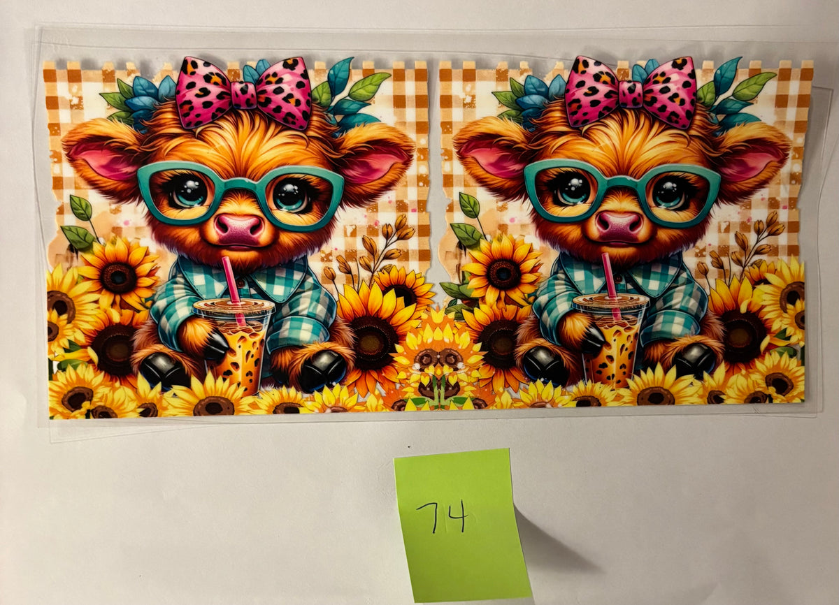 74 Highland Cows Checkered