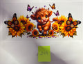 249 Highland Cow with Flowers and Butterflies