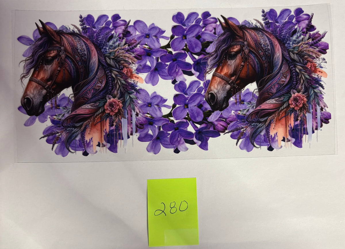 280 Horse with purple flowers