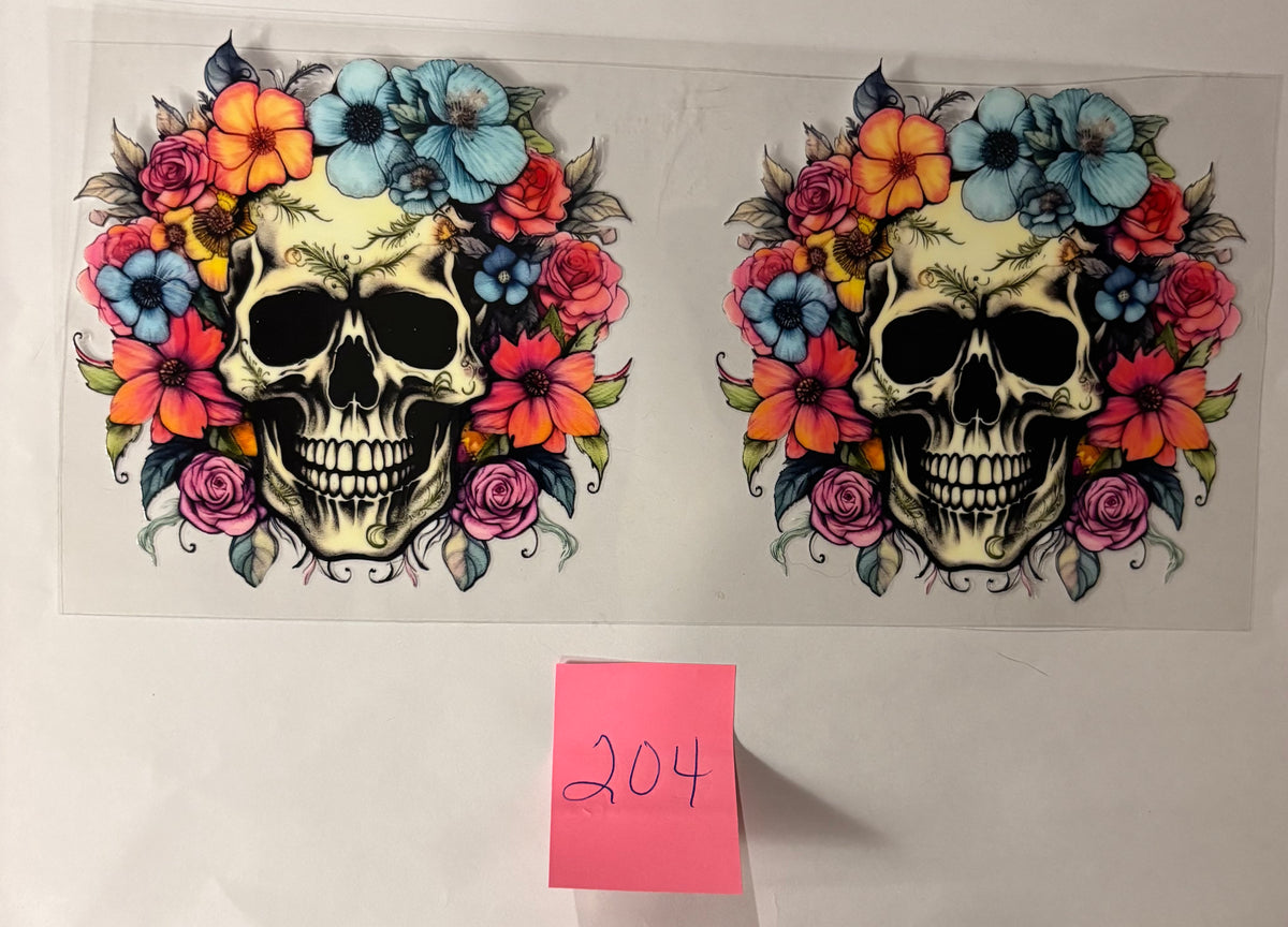 204 Skulls and Flowers