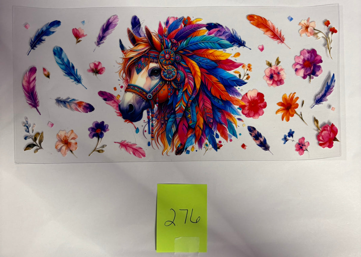 276 Horse Head with Feathers