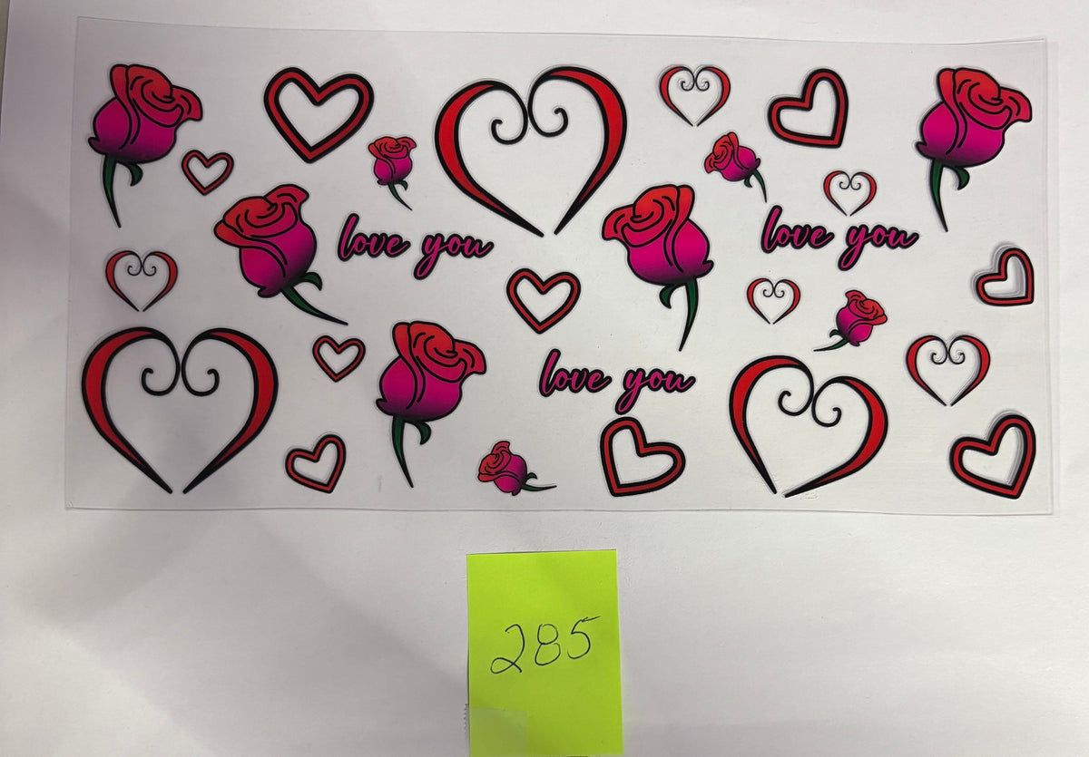 285 Red Roses and Hearts Love You