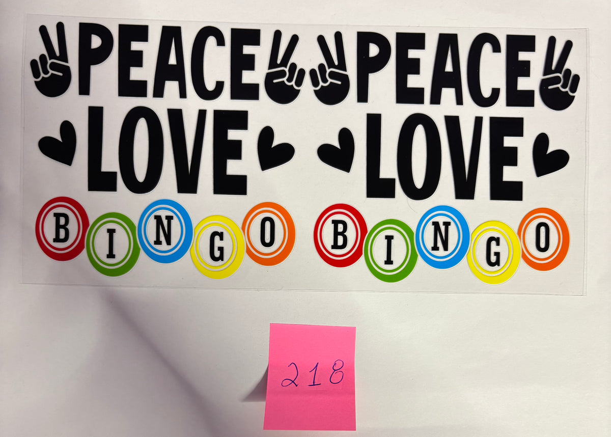 218 Peace Love Bingo