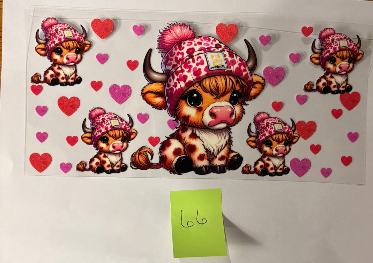 66 Girl Highland Cow with Hearts