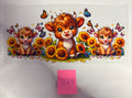 229 Highland Cows Flowers Butterflies